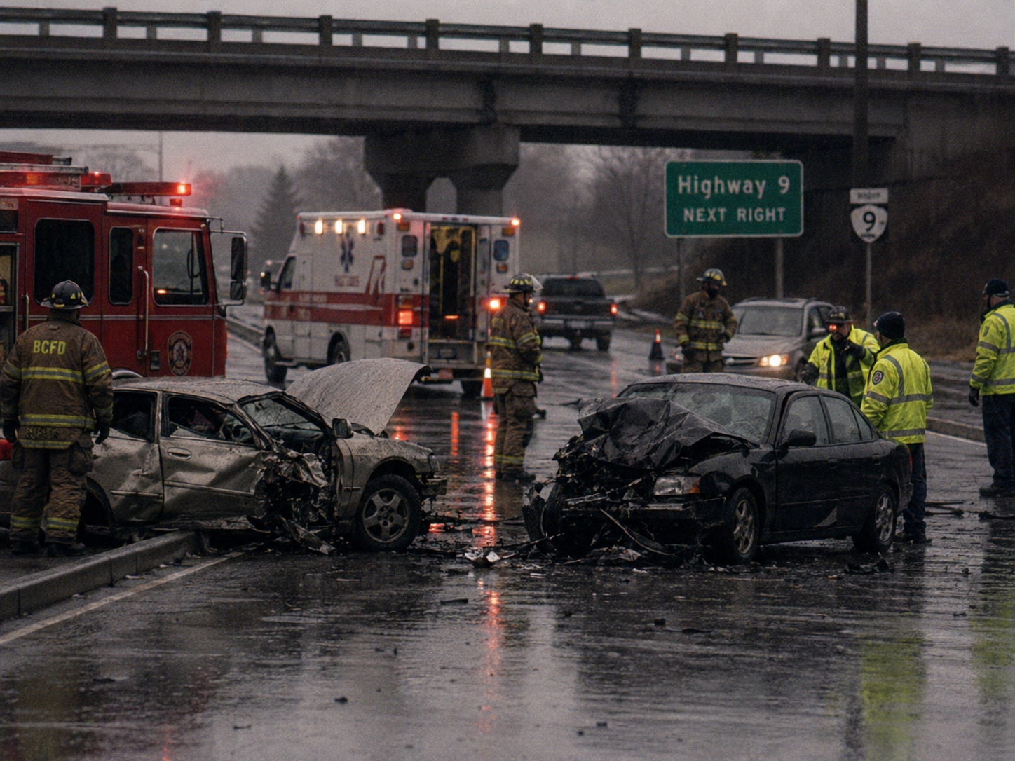 File photo: Highway 9 overpass, emergency response